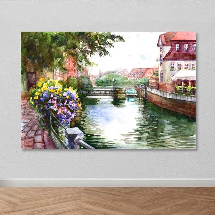 Tela Decorativa Multicolor 100x140 cm — 100% Tela, Moldura 100% Madeira (3–4 cm)