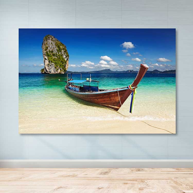 Tela Decorativa Multicolorida 100x140 cm com Moldura de Madeira – 100% Canvas