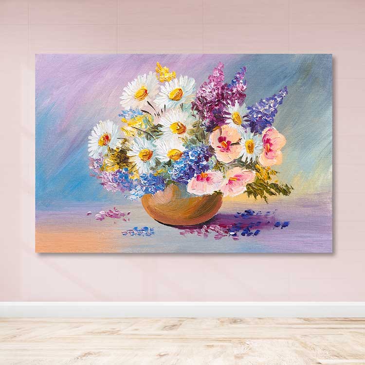 Tela Decorativa em Canvas Multicolor com Moldura de Madeira (3–4 cm) – 100 x 140 cm