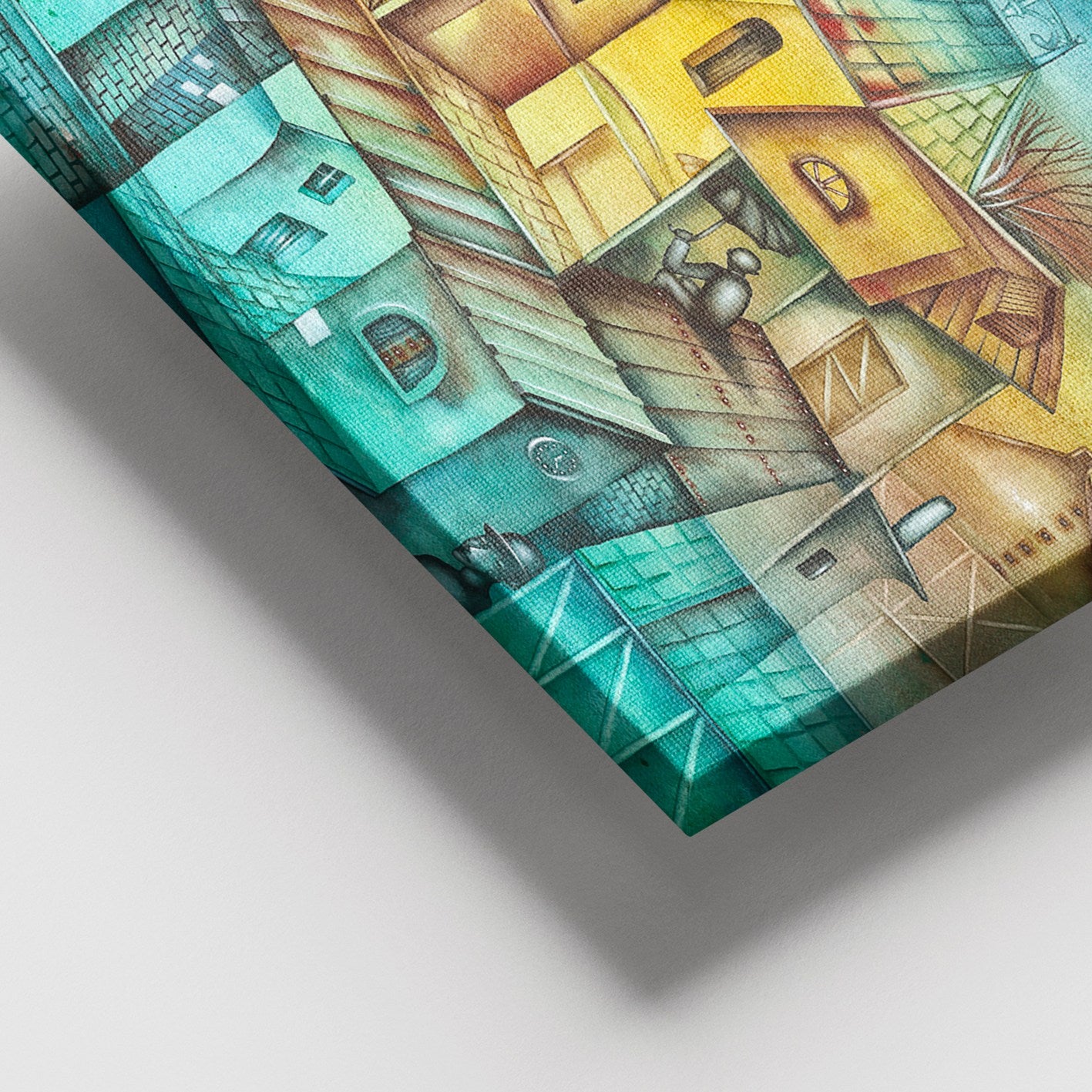 Quadro em Tela Decorativa Multicolorido 100x140 cm – Moldura 100% Madeira (3–4 cm)