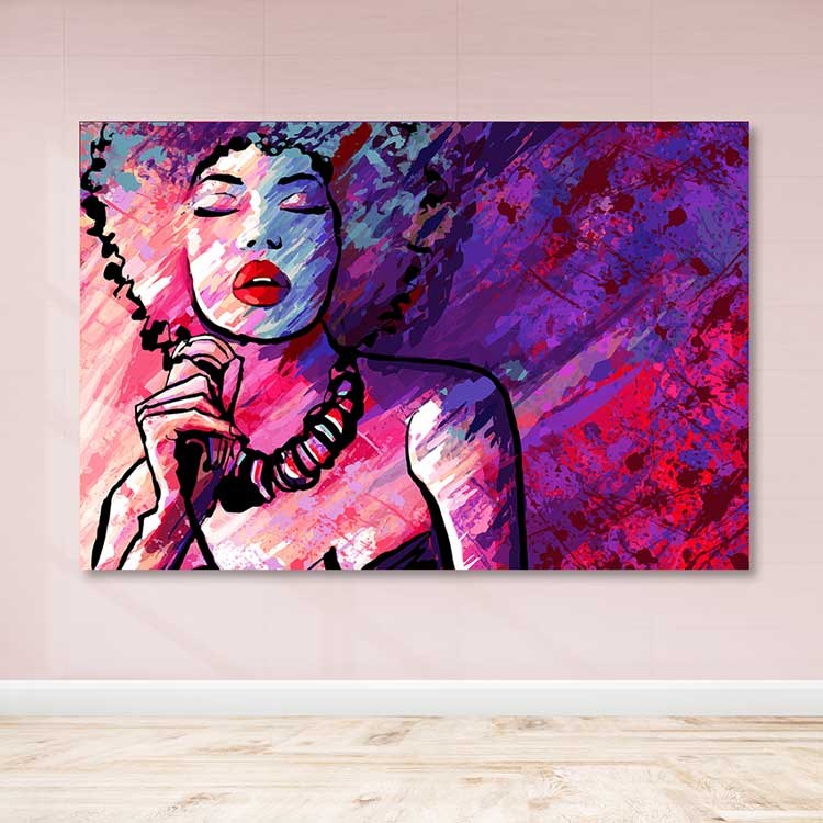 Tela Decorativa em Canvas 100% — Multicolor, 100x140 cm, Moldura de Madeira 3–4 cm