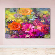 Quadro em Tela Decorativa Multicolor 100x140 cm com Moldura de Madeira (3–4 cm)