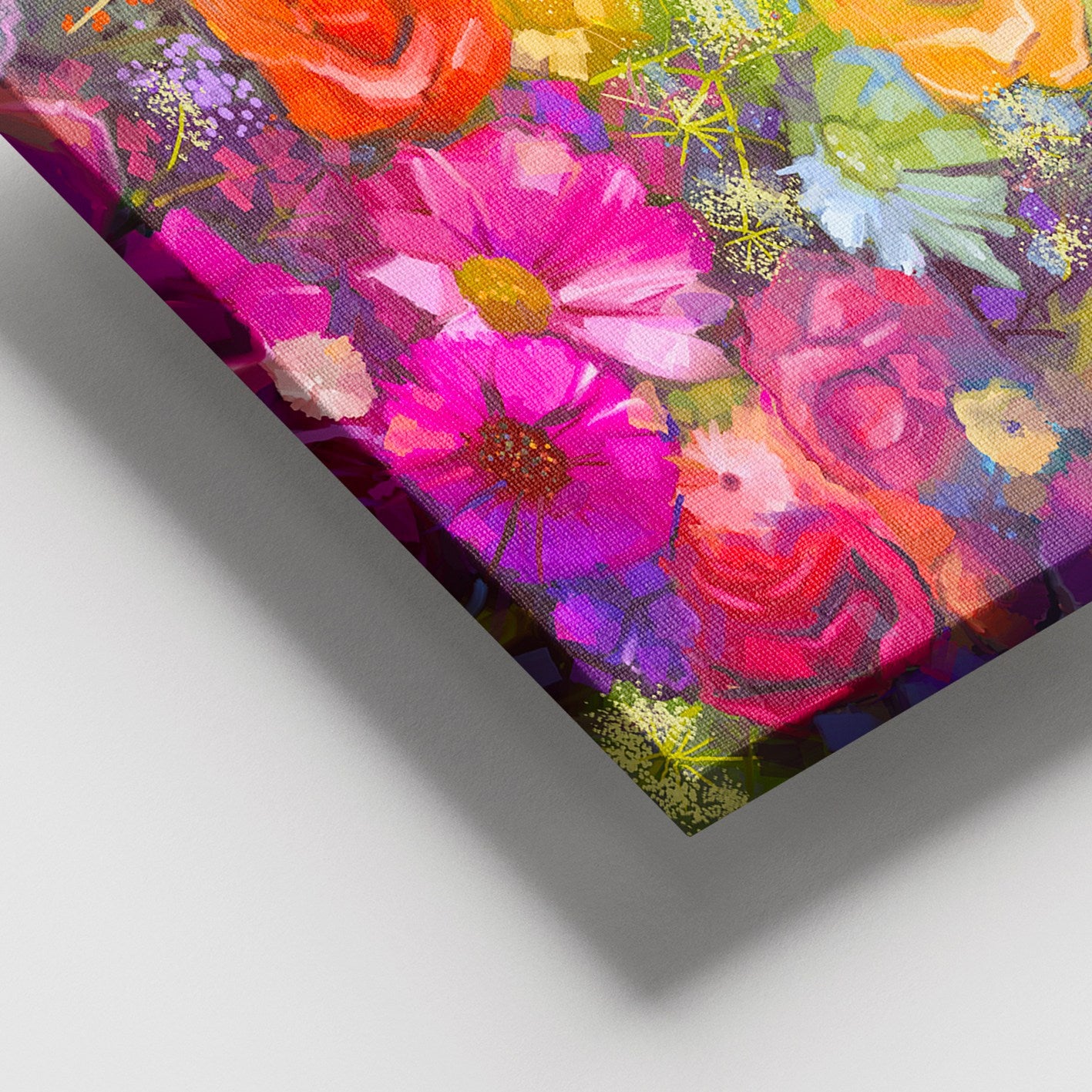 Quadro em Tela Decorativa Multicolor 100x140 cm com Moldura de Madeira (3–4 cm)