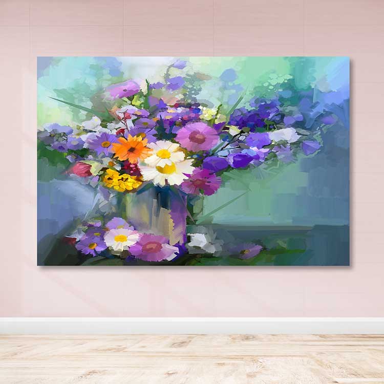 Tela Decorativa Multicolor 100x140 cm – 100% Canvas com Moldura de Madeira (3–4 cm)