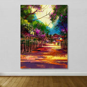 Quadro Decorativo em Tela Multicolor 100x140 cm com Moldura de Madeira (3–4 cm) – 100% Canvas