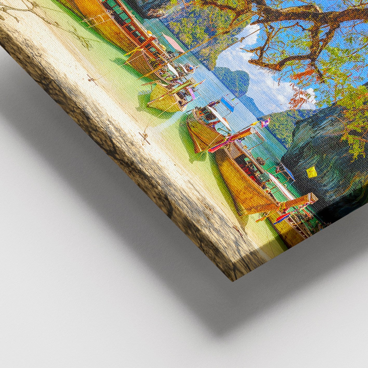 Quadro em Tela Decorativo Multicolor 100x140 cm com Moldura de Madeira (3–4 cm) — 100% Canvas