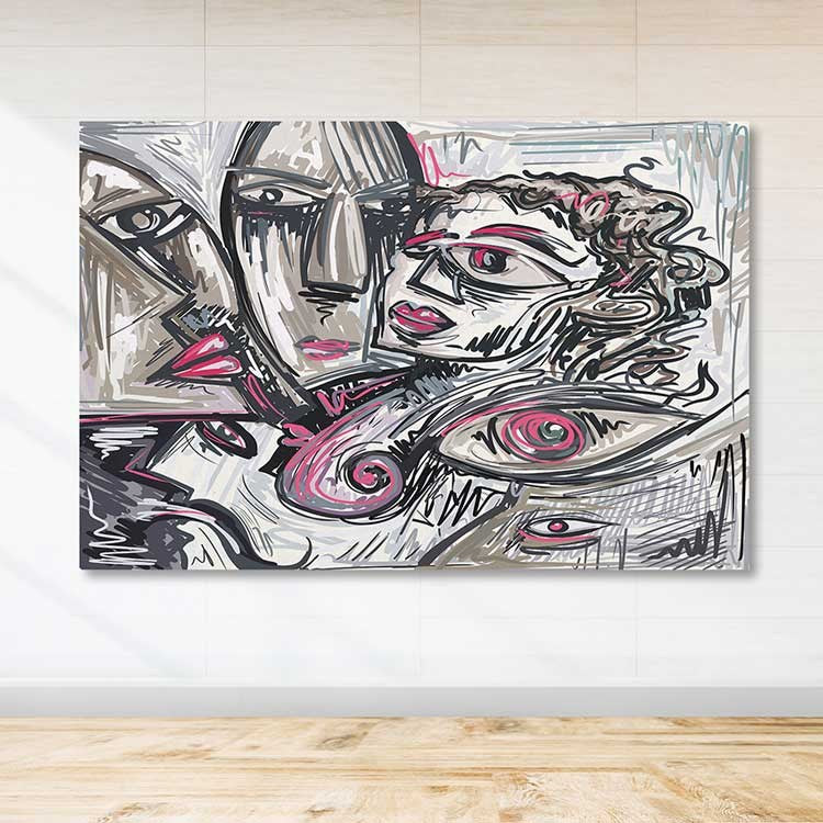 Tela Decorativa Multicolor 100 x 140 cm em Canvas 100% com Moldura de Madeira (3–4 cm)