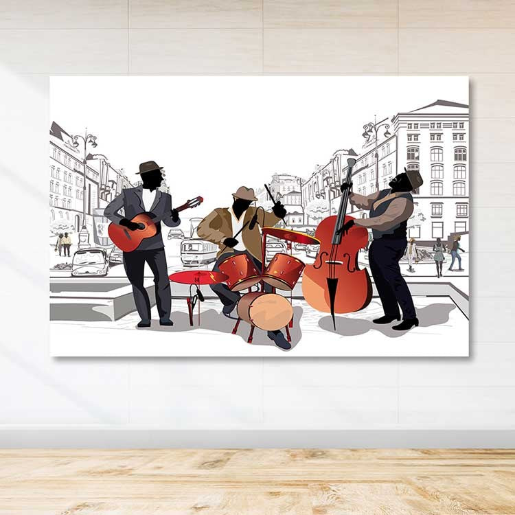 Quadro Decorativo em Tela 100% Canvas Multicolorido com Moldura de Madeira (3–4 cm) 100x140 cm