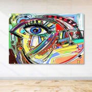 Quadro em Tela Decorativa Multicolor 100x140 cm com Moldura de Madeira (3–4 cm) – 100% Canvas