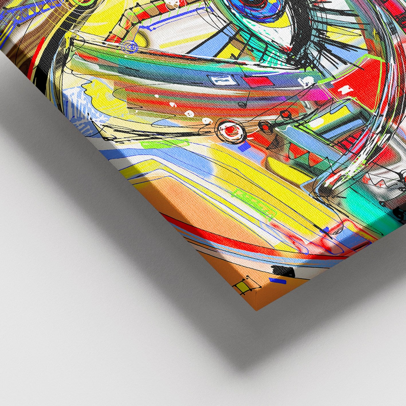 Quadro em Tela Decorativa Multicolor 100x140 cm com Moldura de Madeira (3–4 cm) – 100% Canvas