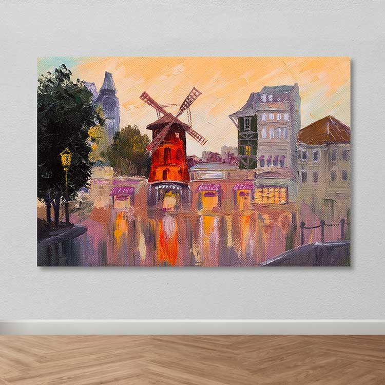 Quadro em Tela Decorativo Multicolor 100x140 cm com Moldura de Madeira (3–4 cm) – 100% Canvas – DEV03266100140