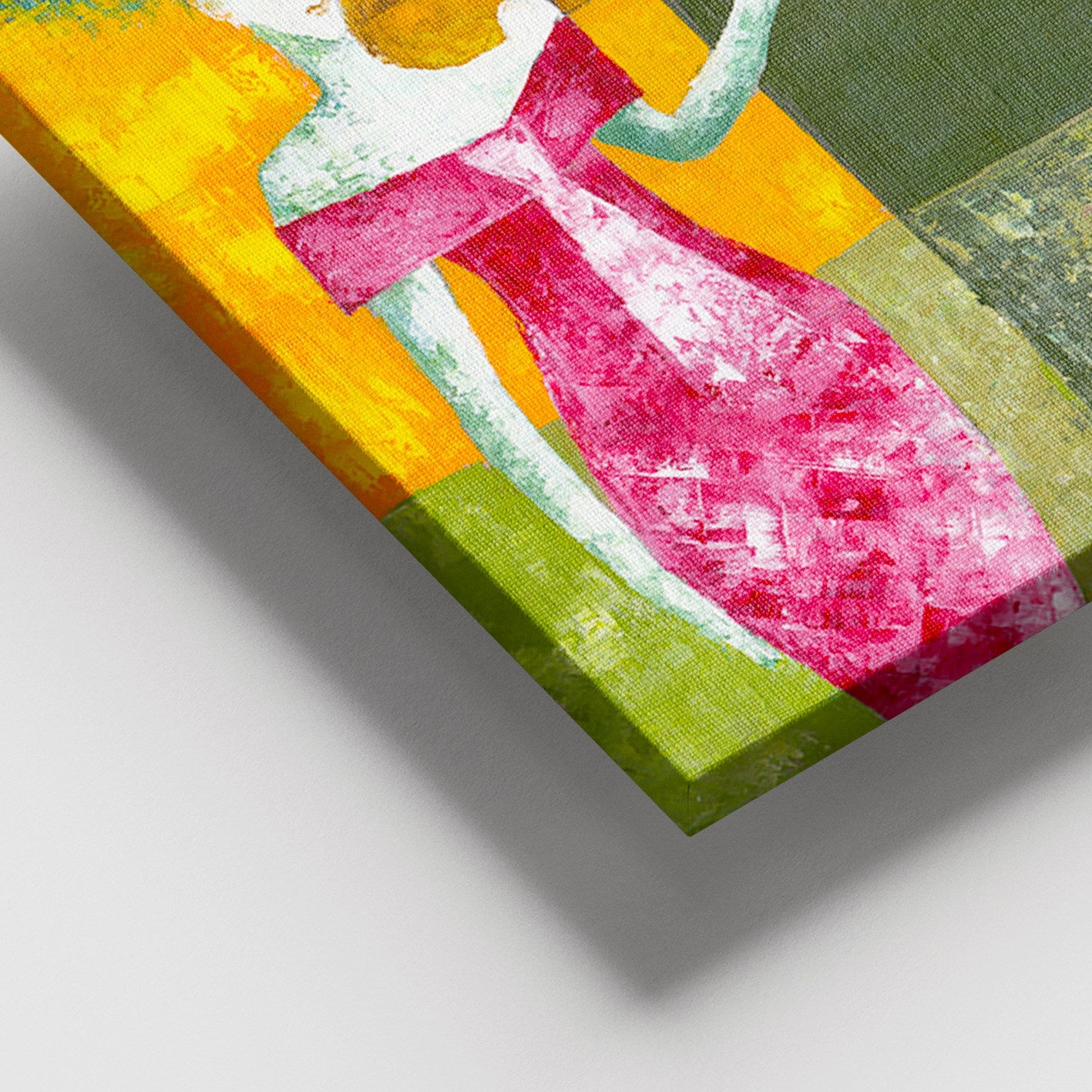 Quadro em Tela Multicolorido 100x140 cm com Moldura de Madeira (3–4 cm) – 100% Tela