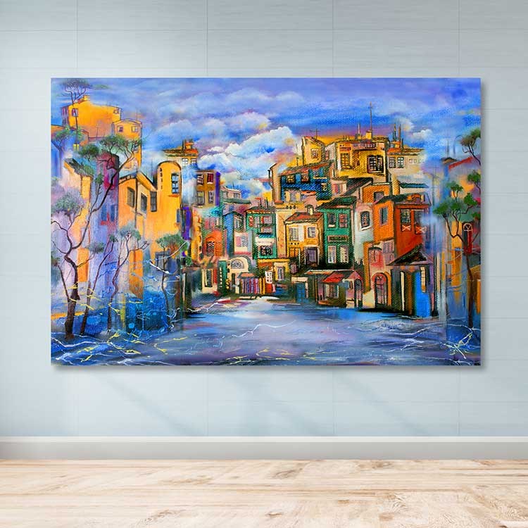 Quadro em Tela Multicolor 100x140 cm – Canvas 100% com Moldura de Madeira (3–4 cm)