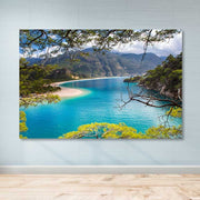 Quadro em Tela Decorativo Multicolor 100 x 140 cm com Moldura de Madeira (3–4 cm)