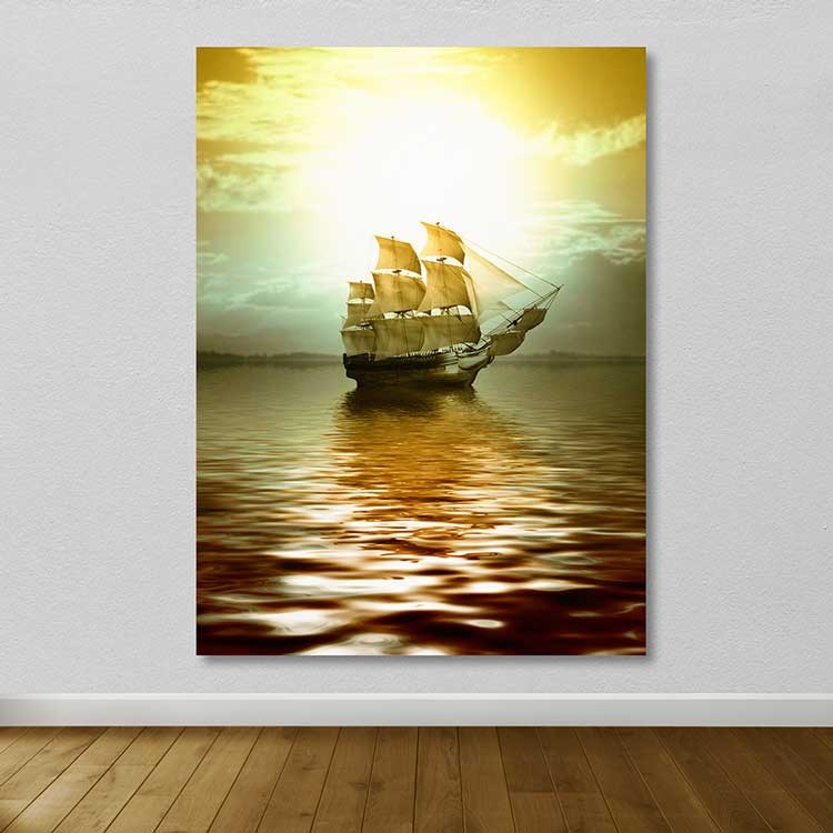 Quadro Decorativo em Tela Multicolor 100x140 cm com Moldura em Madeira (Espessura 3–4 cm)