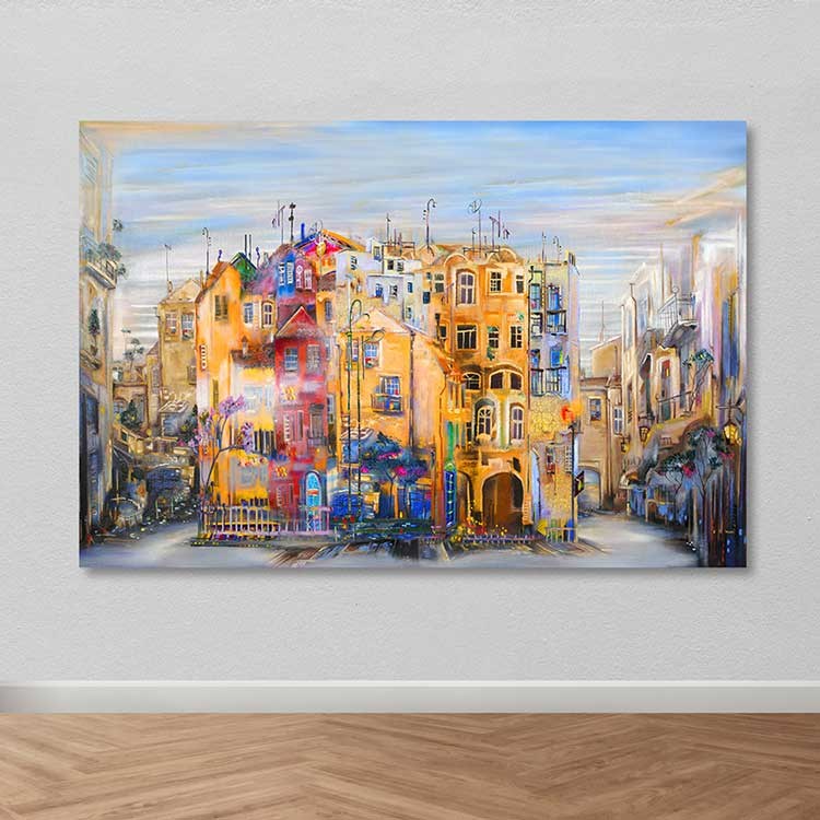 Quadro em Tela 100% Canvas Multicolor 100x140 cm com Moldura de Madeira (3–4 cm) – DEV03286100140