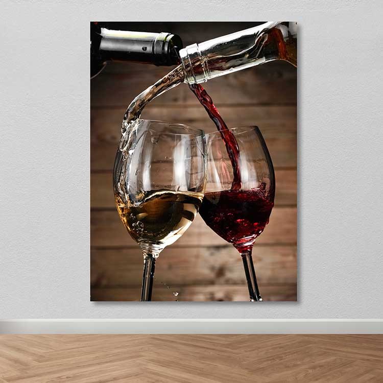 Quadro Decorativo em Tela Multicolorido 100 x 140 cm com Moldura de Madeira (3–4 cm)