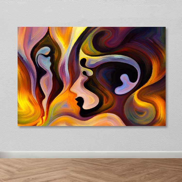 Quadro em Tela Decorativo Multicolor 100 x 140 cm, Canvas 100% com Moldura de Madeira (3–4 cm)