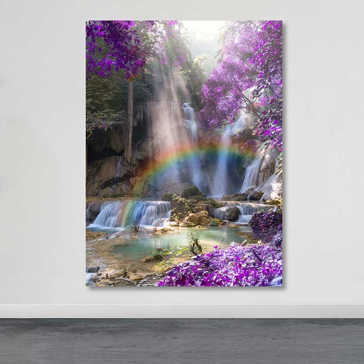 Quadro em Tela Decorativa Multicolor 100x140 cm com Moldura de Madeira (3–4 cm) – 100% Canvas