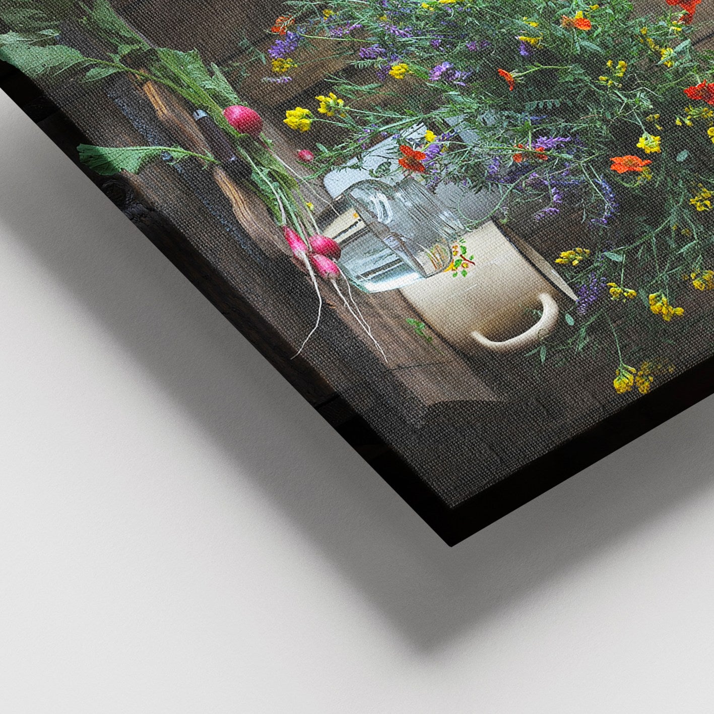 Tela Decorativa Multicolor 100x140 cm com Moldura de Madeira (3–4 cm)