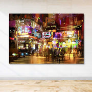 Quadro em Tela Decorativo Multicolor 100 x 140 cm com Moldura de Madeira (3–4 cm)