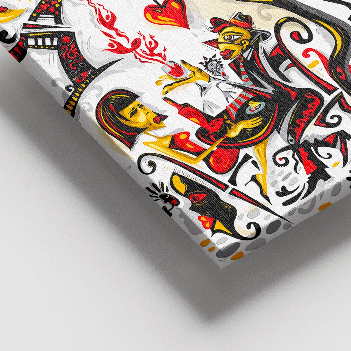 Quadro em Tela Decorativa Multicolor 100x140 cm com Moldura de Madeira (Espessura 3–4 cm)