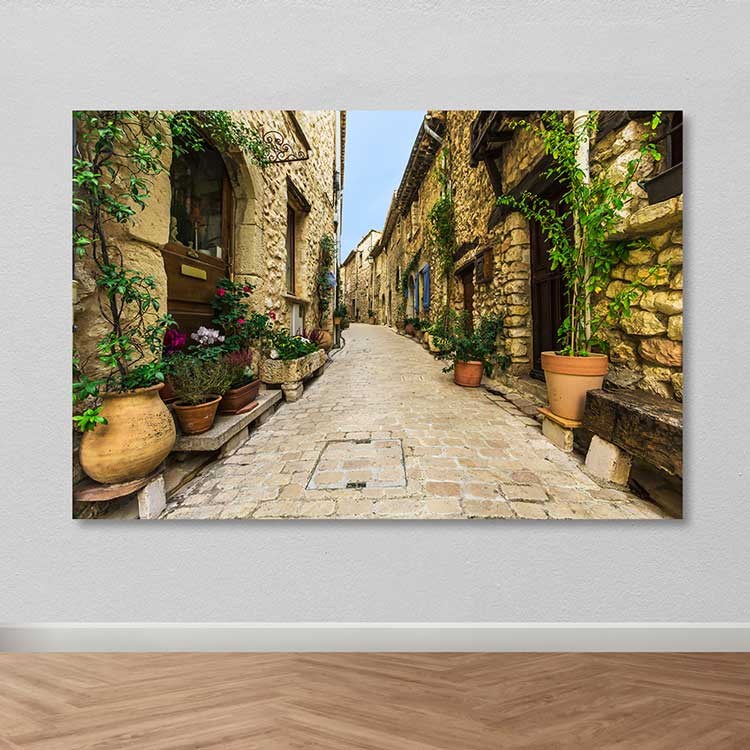 Quadro em Tela Decorativa Multicolor 100x140 cm com Moldura de Madeira (3–4 cm)