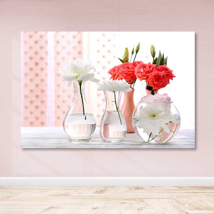 Quadro em Tela Decorativo Multicolor 100x140 cm com Moldura de Madeira (3–4 cm) – 100% Tela