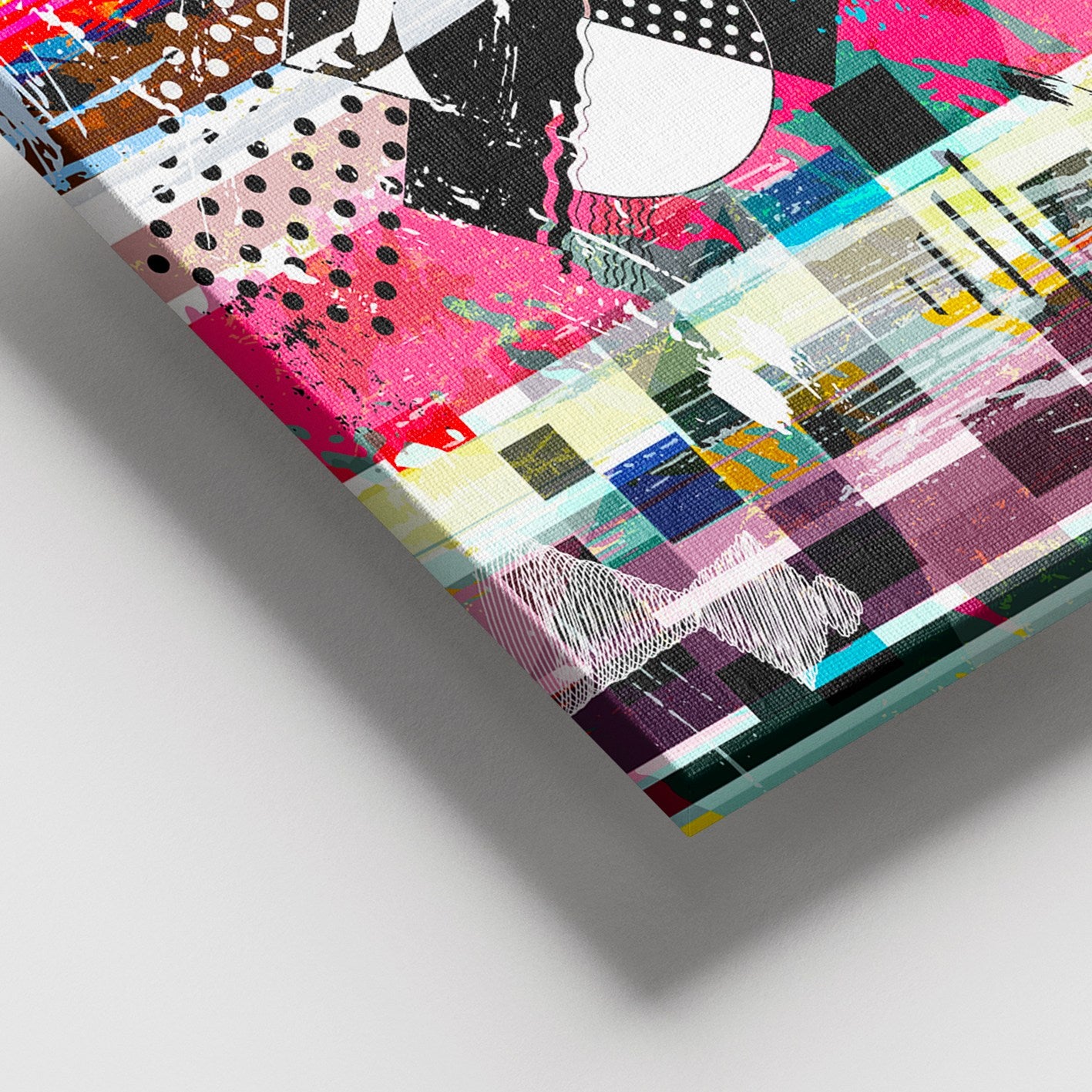 Pintura em Tela Decorativa Multicolor 100x140 cm com Moldura de Madeira (3–4 cm)