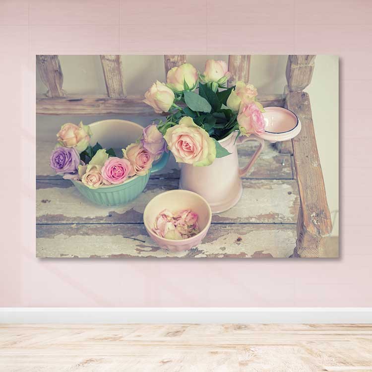 Quadro em Tela Canvas 100% Multicolor 100x140 cm com Moldura de Madeira (3–4 cm)