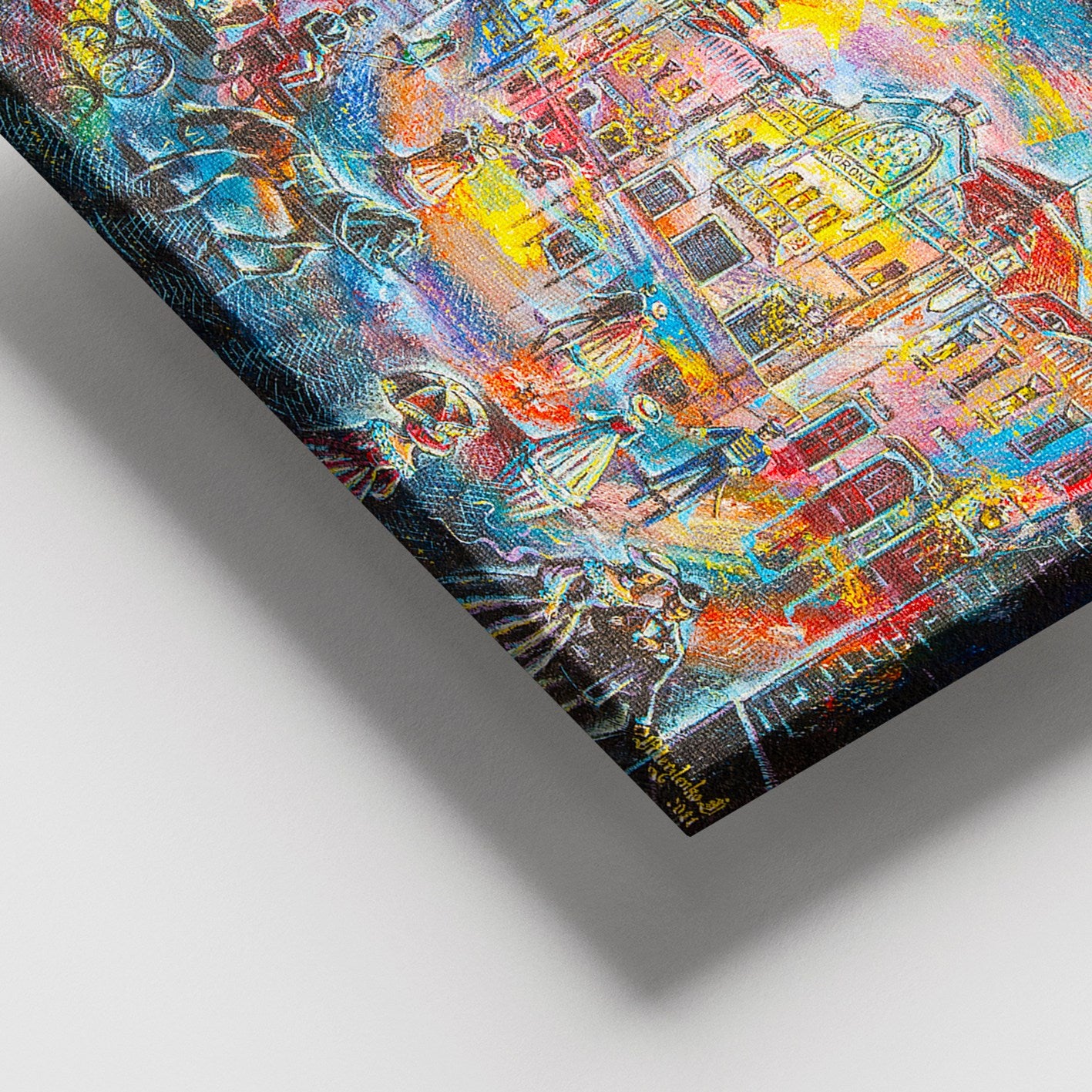 Tela Decorativa Multicolor 100x140 cm – 100% Canvas com Moldura de Madeira (3–4 cm)