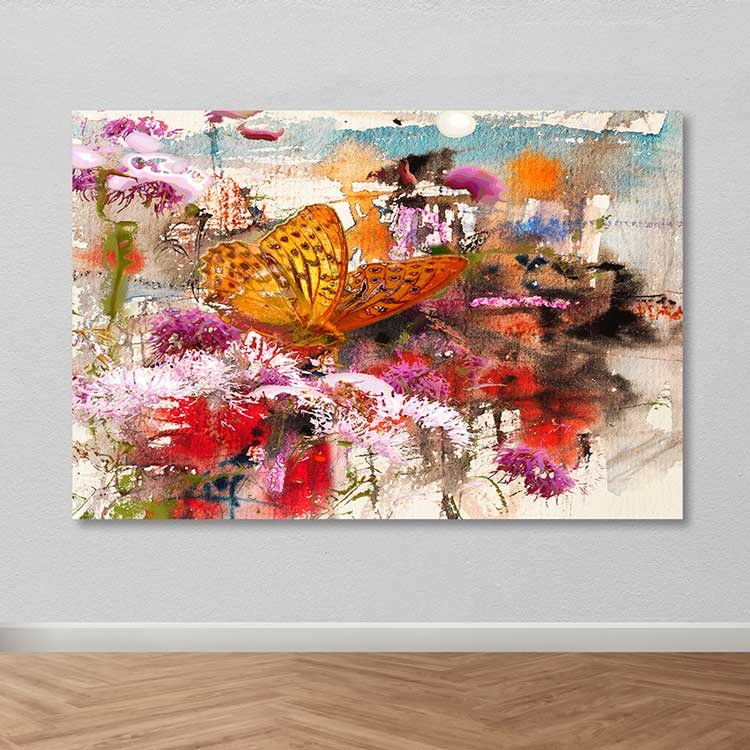 Quadro Decorativo em Tela 100% Canvas Multicolor 100 x 140 cm com Moldura 100% Madeira (3-4 cm)