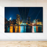 Quadro em Tela Decorativa Multicolor 100x140 cm com Moldura de Madeira (3–4 cm)