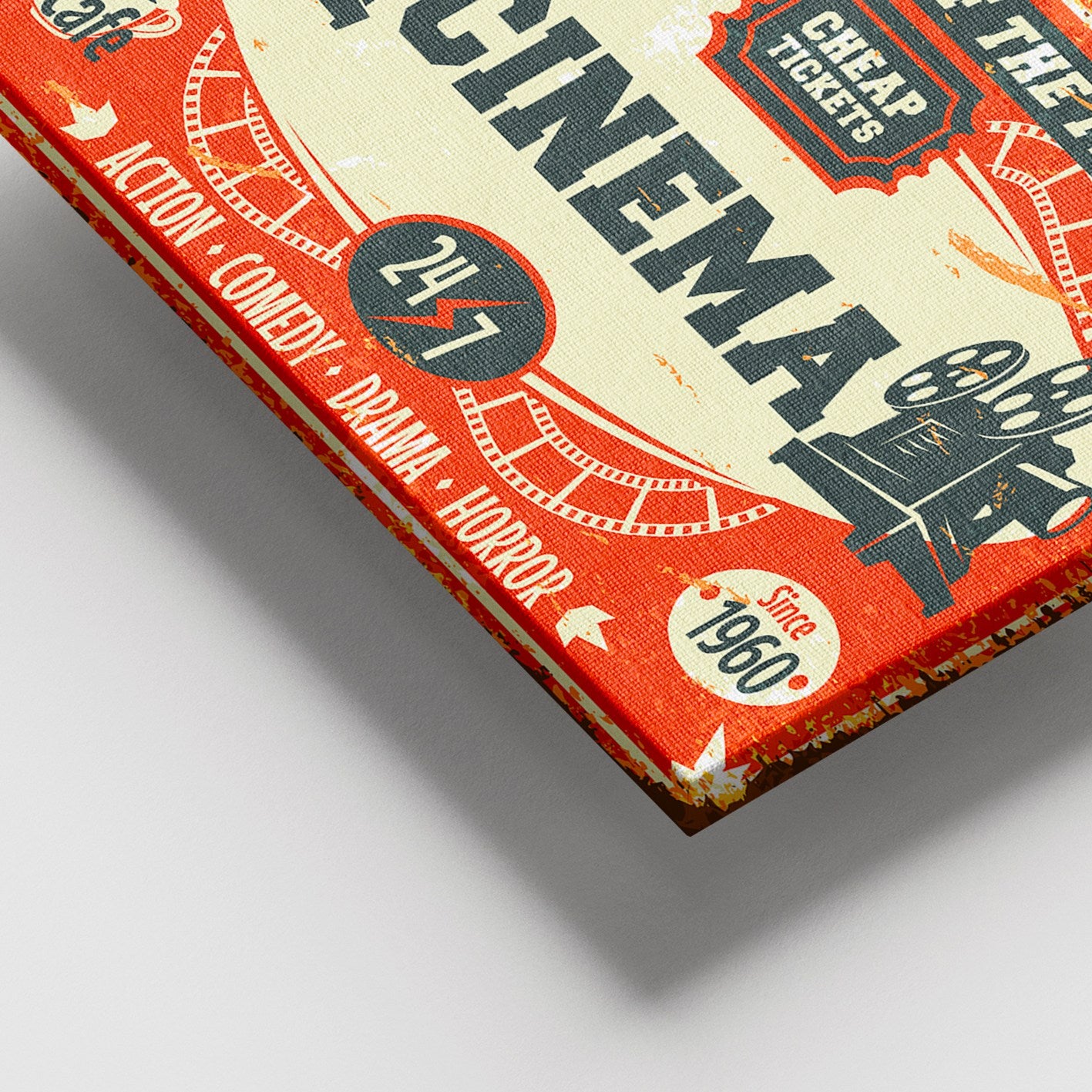 Quadro Decorativo em Tela 100% Multicolor 100x140 cm com Moldura de Madeira (3–4 cm)