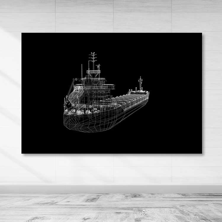 Quadro em Canvas Multicolor 100 x 140 cm com Moldura de Madeira (3–4 cm)