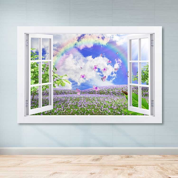 Quadro em Tela Decorativo Multicolorido 100 x 140 cm com Moldura de Madeira (Espessura 3–4 cm)