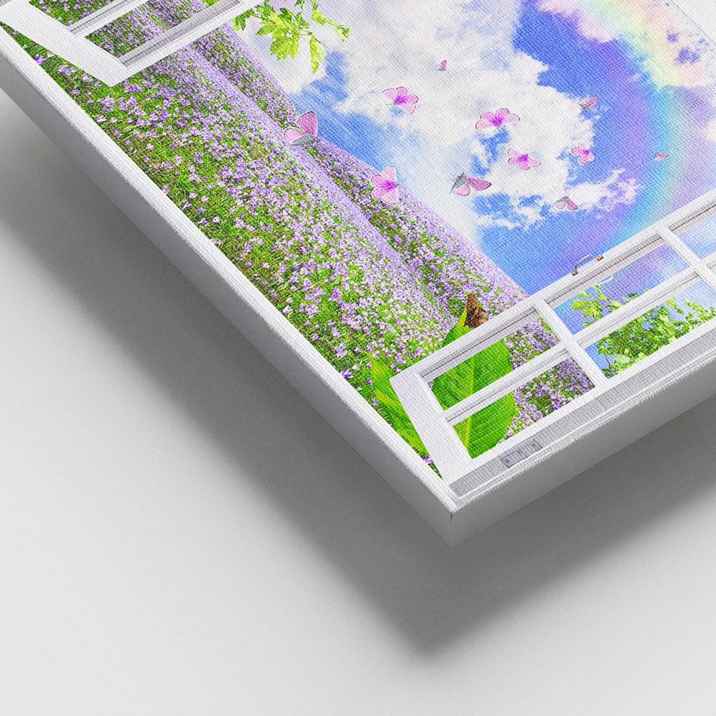 Quadro em Tela Decorativo Multicolorido 100 x 140 cm com Moldura de Madeira (Espessura 3–4 cm)