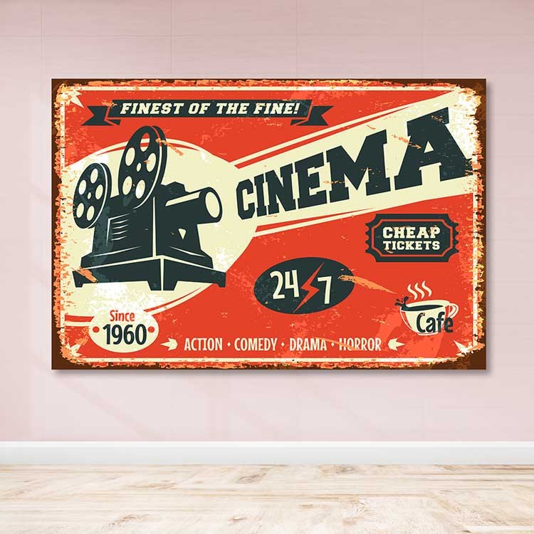 Quadro Decorativo em Tela 100% Canvas Multicolor 100x140 cm com Moldura de Madeira (3–4 cm)