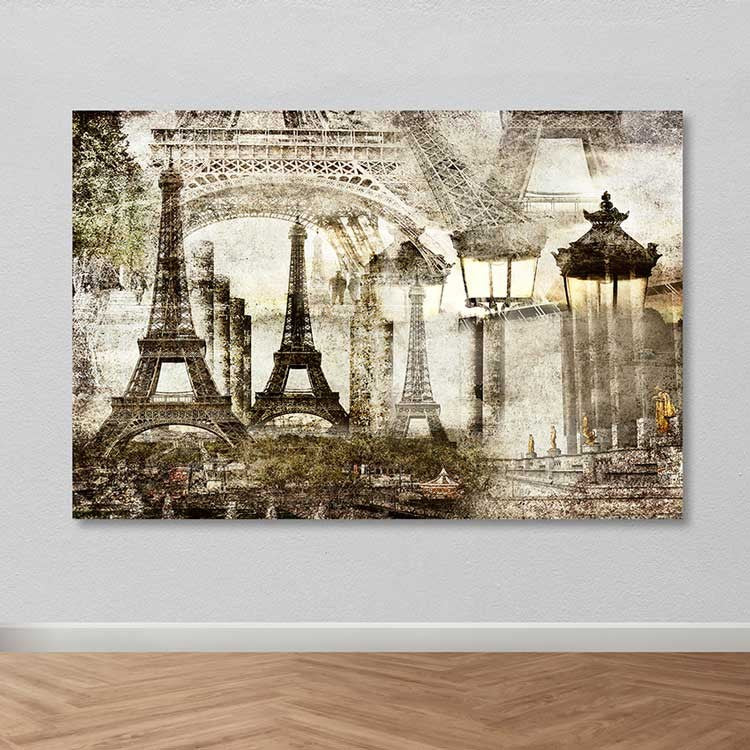 Quadro Decorativo em Tela Multicolor com Moldura de Madeira 100x140 cm (Espessura 3–4 cm)