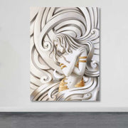 Quadro em Tela Decorativo Multicolorido 100 x 140 cm com Moldura de Madeira (3-4 cm)