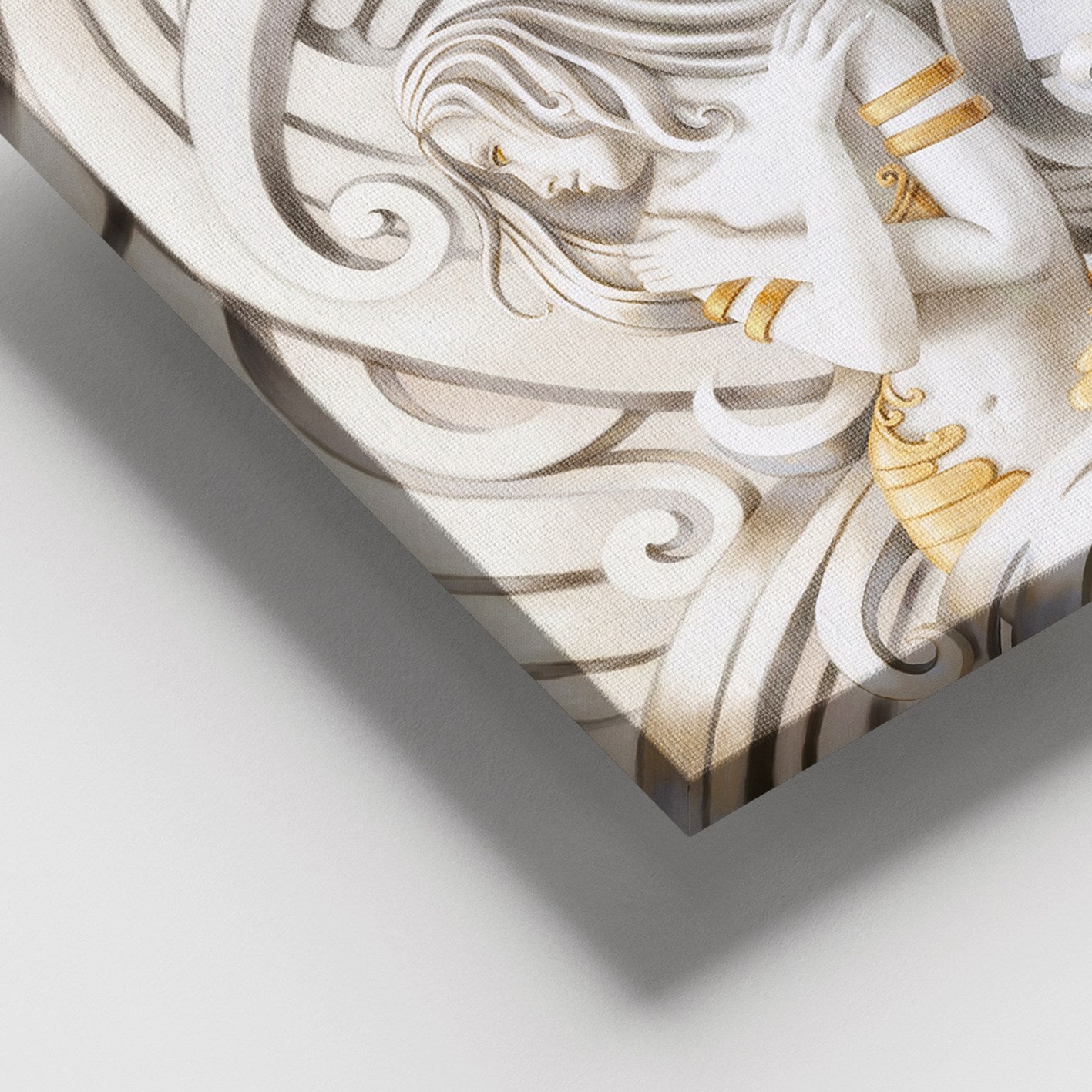 Quadro em Tela Decorativo Multicolorido 100 x 140 cm com Moldura de Madeira (3-4 cm)