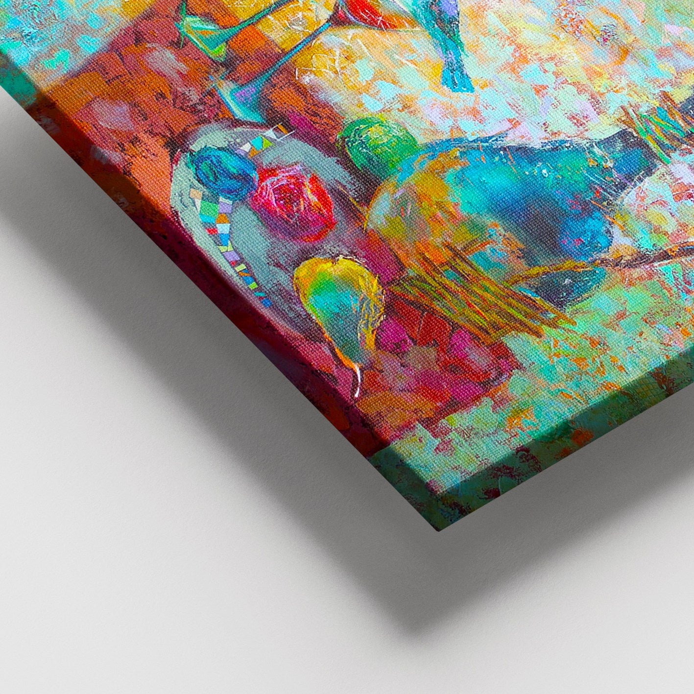 Quadro em Tela Decorativa Multicolor 100x140 cm, Canvas 100%, Moldura de Madeira (3–4 cm) – DEV03412100140