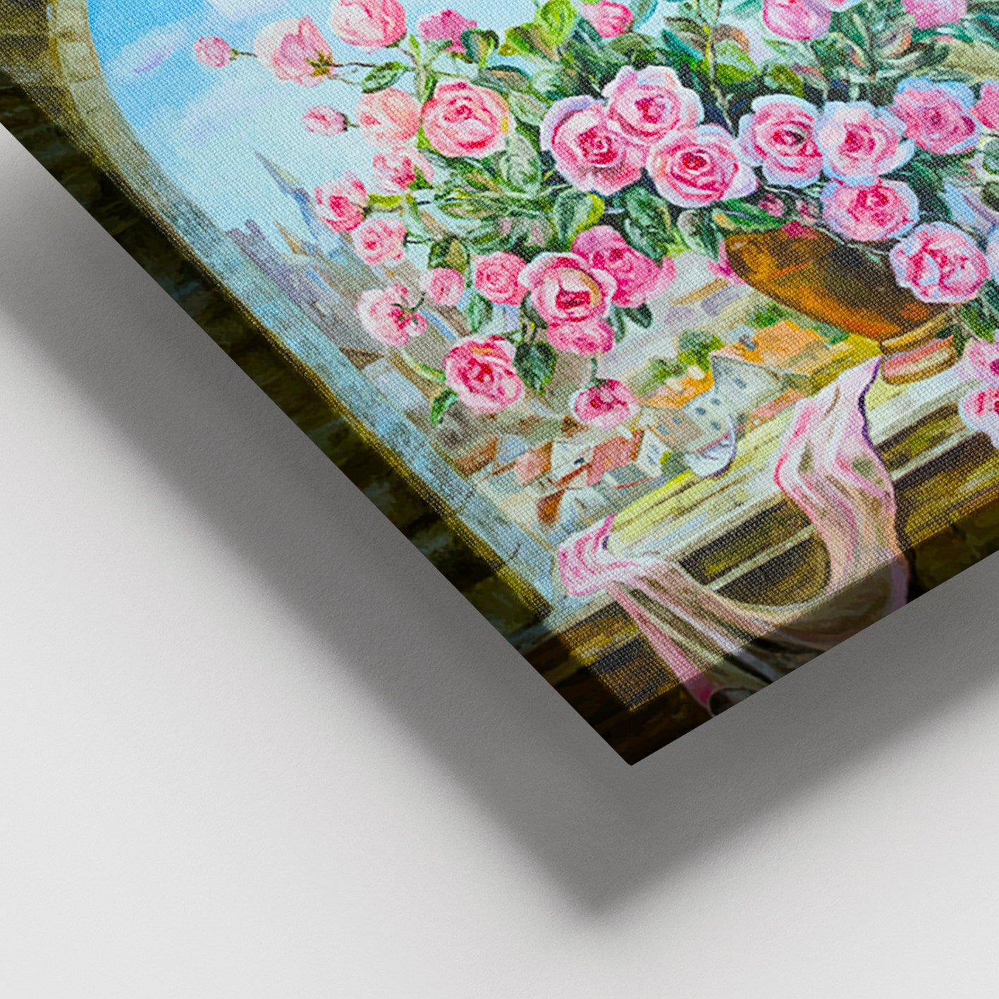 Quadro em Tela Decorativa Multicolor 100x140 cm com Moldura de Madeira (3–4 cm) – 100% Tela