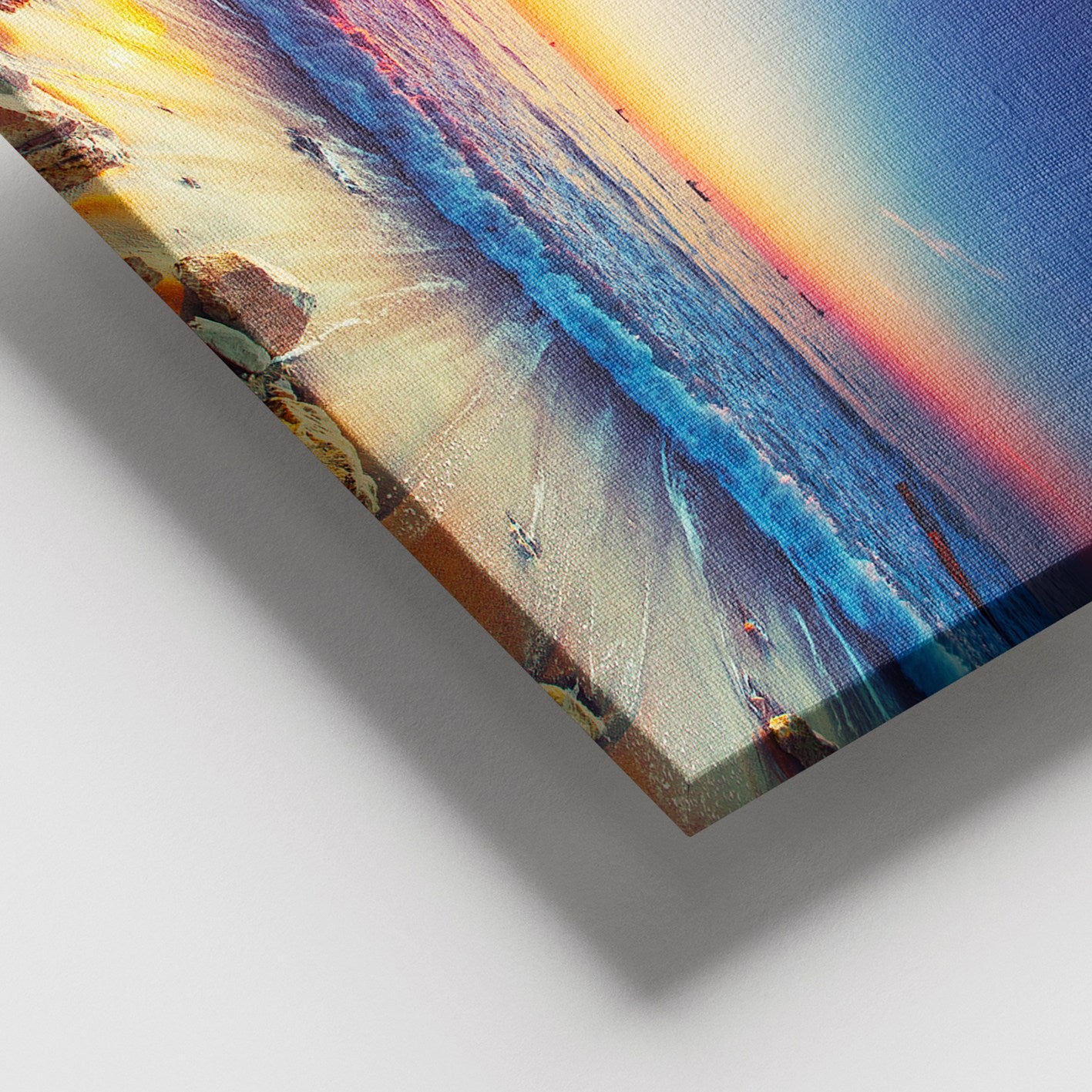 Quadro em Tela Decorativa Multicolor 100x140 cm com Moldura de Madeira (3–4 cm)