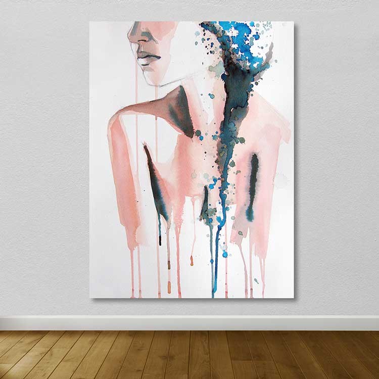 Quadro em Tela Decorativo Multicolor 100x140 cm com Moldura de Madeira (3–4 cm)