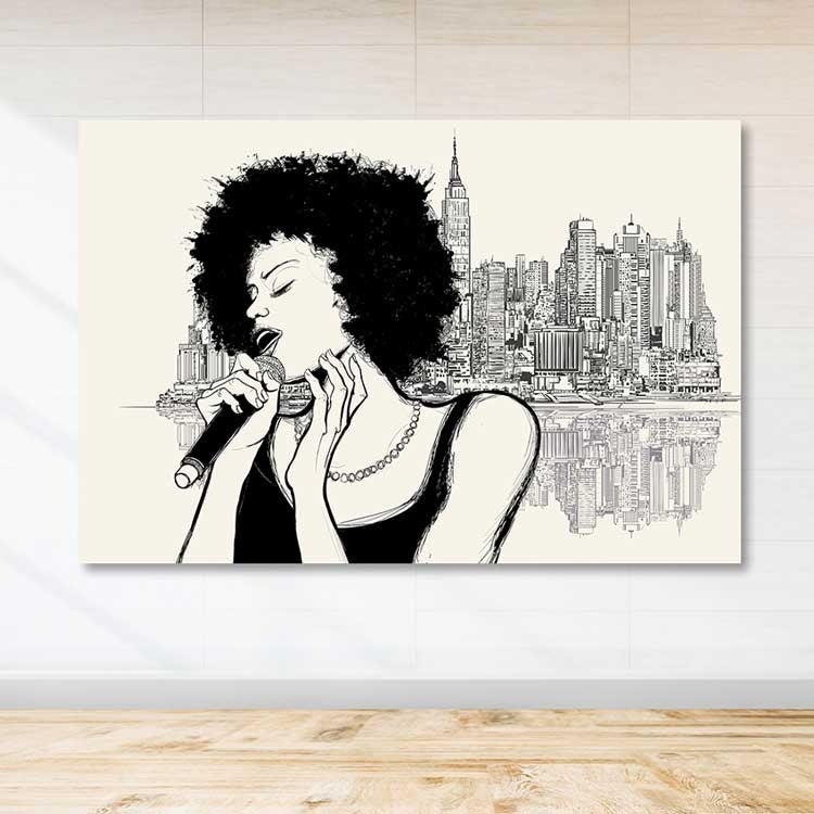 Tela Decorativa Multicolor 100x140 cm com Moldura de Madeira (100% Tela)