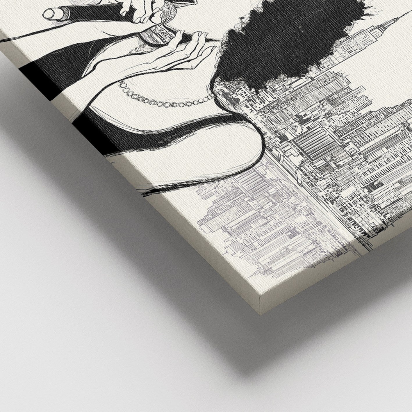 Tela Decorativa Multicolor 100x140 cm com Moldura de Madeira (100% Tela)