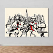 Quadro Decorativo em Tela 100% Canvas, Multicolor, 100x140 cm, Moldura de Madeira 3–4 cm