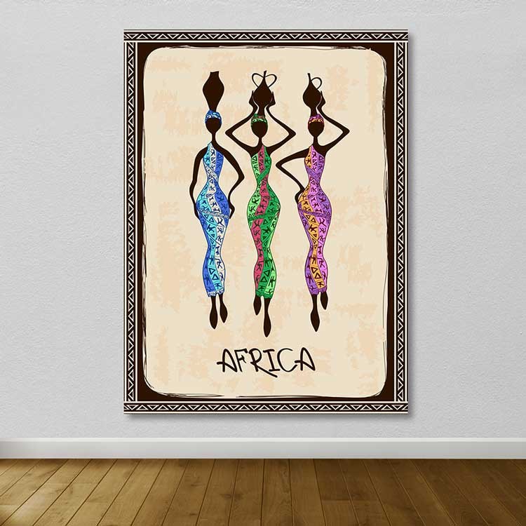 Quadro em Tela Decorativo Multicolorido 100x140 cm com Moldura de Madeira 3-4 cm – 100% Canvas