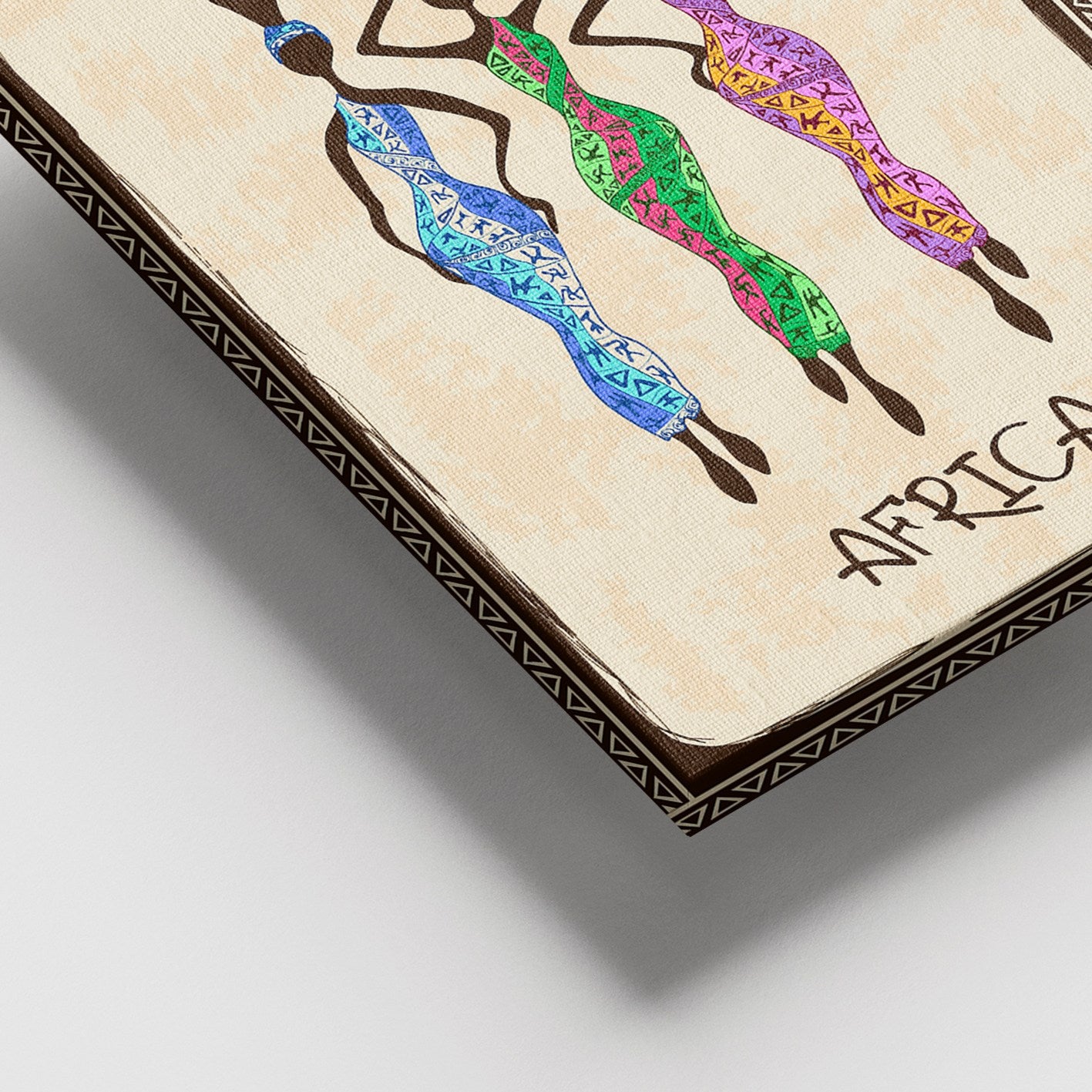 Quadro em Tela Decorativo Multicolorido 100x140 cm com Moldura de Madeira 3-4 cm – 100% Canvas